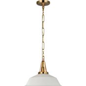 Visual Comfort Layton 14" Wide Pendant Antique-Burnished Brass