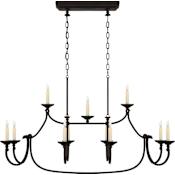Visual Comfort Flemish 50" Large Linear Chandelier by E.F. Chapman Aged Iron