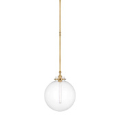 Visual Comfort Parkington 14" Wide Pendant Antique-Burnished Brass / Clear Glass
