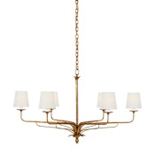 Visual Comfort Amalfi 6 Light 41" Wide Chandelier Milano Gold / Linen
