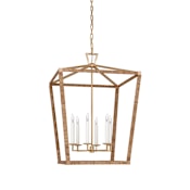 Visual Comfort Darlana 6 Light 29" Wide Lantern Chandelier Antique-Burnished Brass / Natural Rattan