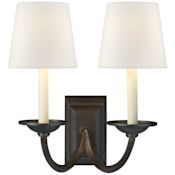Visual Comfort Flemish 2 Light 15" Tall Wall Sconce Aged Iron