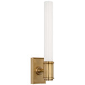 Visual Comfort Owen 3" Wide LED Bathroom Sconce Antique-Burnished Brass / White Glass