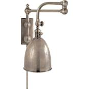 Visual Comfort Pimlico 16" High Plug-In Wall Sconce with Metal Shade Antique Nickel