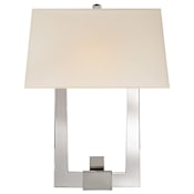 Visual Comfort Edwin 19" High Wall Sconce with Silk Shade Polished Nickel