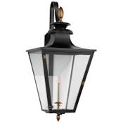 Visual Comfort Albermarle 40" Tall Gas Lantern Wall Sconce Matte Black / Brass