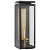 Visual Comfort Fresno 17" Tall Gas Lantern Wall Sconce Matte Black