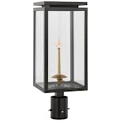 Visual Comfort Fresno 22" Tall Gas Lantern Post Light Matte Black