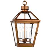 Visual Comfort Hyannis 4 Light 14" Wide Outdoor Taper Candle Pendant Natural Copper