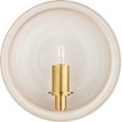 Visual Comfort Leeds 8" Small Round Ceramic Sconce by Christopher Spitzmiller Ivory