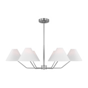 Visual Comfort Burke 6-Light Large Chandelier by Drew & Jonathan Brushed Steel