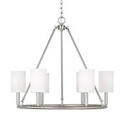 Visual Comfort Egmont 6-Light Large Chandelier by Drew & Jonathan Brushed Steel