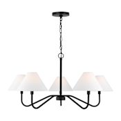 Visual Comfort Eldon 5-Light Large Chandelier by Drew & Jonathan Midnight Black