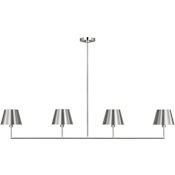 Visual Comfort Ender 4 Light 56" Wide Linear Chandelier Brushed Nickel