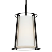 Visual Comfort Cortes 10" Wide Mini Pendant with Linen Shade Midnight Black