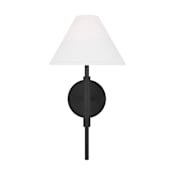Visual Comfort Porteau 1-Light Medium Sconce by Drew & Jonathan Midnight Black