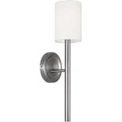 Visual Comfort Egmont 18" Tall Bathroom Sconce with Linen Shade Brushed Nickel