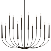 Visual Comfort Lois 12 Light 48" Wide Taper Candle Style Chandelier Aged Iron