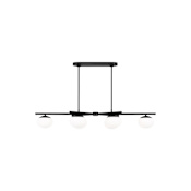 Visual Comfort Lune 6 Light 50" Wide Linear Chandelier Aged Iron