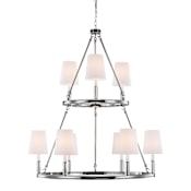 Visual Comfort Lismore 9 Light 38" Wide Chandelier Polished Nickel