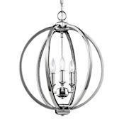 Visual Comfort Corinne 3 Light 17" Wide Taper Candle Pendant Polished Nickel