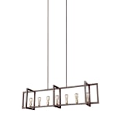 Visual Comfort Finnegan 7 Light 60" Wide Abstract Linear Chandelier New World Bronze