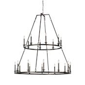 Visual Comfort Landen 20 Light 48" Wide Taper Candle Style Chandelier Smith Steel