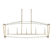 Visual Comfort Thayer 5 Light 49" Wide Taper Candle Style Chandelier Antique Gild