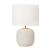 Visual Comfort Fanny 23" Tall LED Table Lamp with Linen Shade Matte Concrete