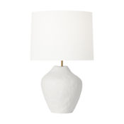 Visual Comfort Cadley 26" Tall LED Table Lamp with Linen Shade Matte White Ceramic