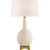 Visual Comfort Antoine 30" Large Table Lamp with Linen Shade by Julie Neill Ivory