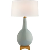 Visual Comfort Antoine 30" Large Table Lamp with Linen Shade by Julie Neill Pale Blue