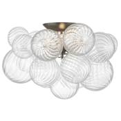 Visual Comfort Talia 3 Light 20" Wide Flush Mount Ceiling Fixture Burnished Silver Leaf