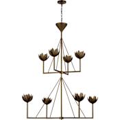 Visual Comfort Alberto 8 Light 49" Wide Chandelier Antique Bronze Leaf