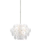 Visual Comfort Gianna 12 Light 24" Wide Waterfall Chandelier Burnished Silver Leaf / Frosted Glass