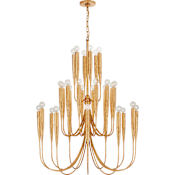 Visual Comfort Acadia 36" Large Chandelier by Julie Neill Antique Gold Leaf