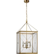 Visual Comfort Rossi 4 Light 18" Wide Lantern Chandelier Antique-Burnished Brass
