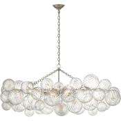 Visual Comfort Talia 8 Light 51" Wide Linear Chandelier Burnished Silver Leaf