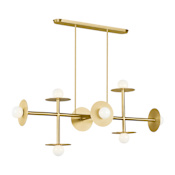Visual Comfort Nodes 8 Light 53" Wide Chandelier Burnished Brass
