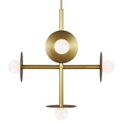Visual Comfort Nodes 5 Light 27" Wide Chandelier Burnished Brass