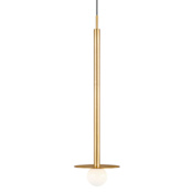 Visual Comfort Nodes 8" Wide Mini Pendant Burnished Brass