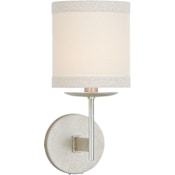 Visual Comfort Walker 12" Small Sconce with Linen Shade by kate spade NEW YORK Burnished Silver Leaf