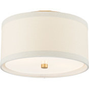 Visual Comfort Walker 2 Light 13" Wide Flush Mount Drum Ceiling Fixture Gild