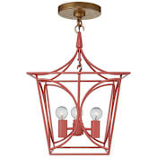 Visual Comfort Cavanagh 4 Light 12" Wide Lantern Chandelier Coral / Gild