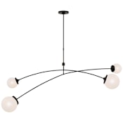 Visual Comfort Prescott 4 Light 63" Wide Abstract Chandelier Bronze / White Glass