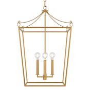 Visual Comfort Carlyle 4 Light 18" Wide Taper Candle Multi Light Pendant Burnished Brass