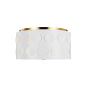 Visual Comfort Dottie 3 Light 18" Wide Flush Mount Drum Ceiling Fixture Burnished Brass