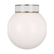 Visual Comfort Monroe 9" Wide Flush Mount Globe Ceiling Fixture Burnished Brass