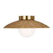 Visual Comfort Mari 13" Wide Semi-Flush Globe Ceiling Fixture Burnished Brass