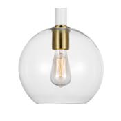 Visual Comfort Monroe 10" Wide Pendant Burnished Brass / Gloss White